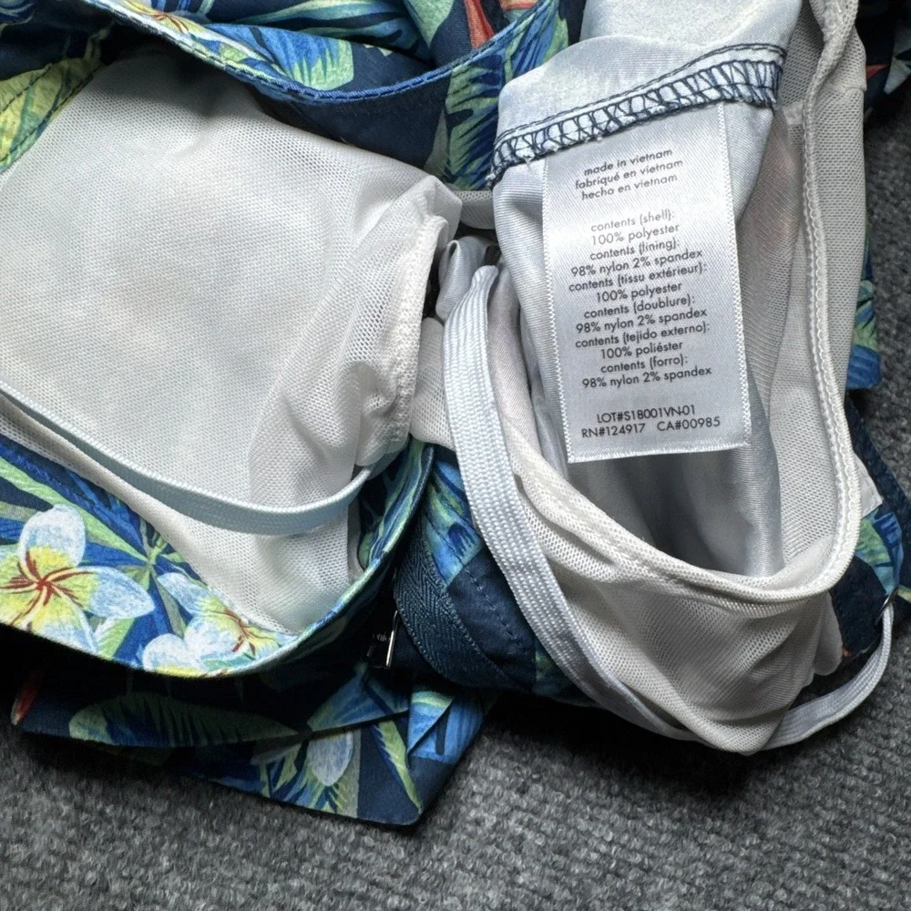 Onia The Calder Swim Board Trunks Blue Floral Print Men Size 34 Drawstring Lined